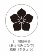 画像をギャラリービューアに読み込む, レジンコースター≪ 1.明智光秀・桔梗(ききょう) ≫(山田木工所)