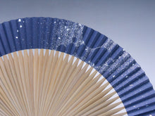 画像をギャラリービューアに読み込む, 婦人用夏扇子 箔動シリーズ 粉箔 濃紺(山武扇舗)
