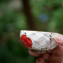 画像をギャラリービューアに読み込む, 面取りぐい吞み-紅白梅-(俊山窯)