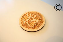 画像をギャラリービューアに読み込む, 家紋コースター(山田木工所)