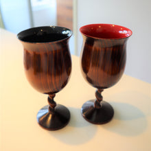 画像をギャラリービューアに読み込む, 杉ワイングラス漆塗り≪内面黒または朱≫(山田木工所)