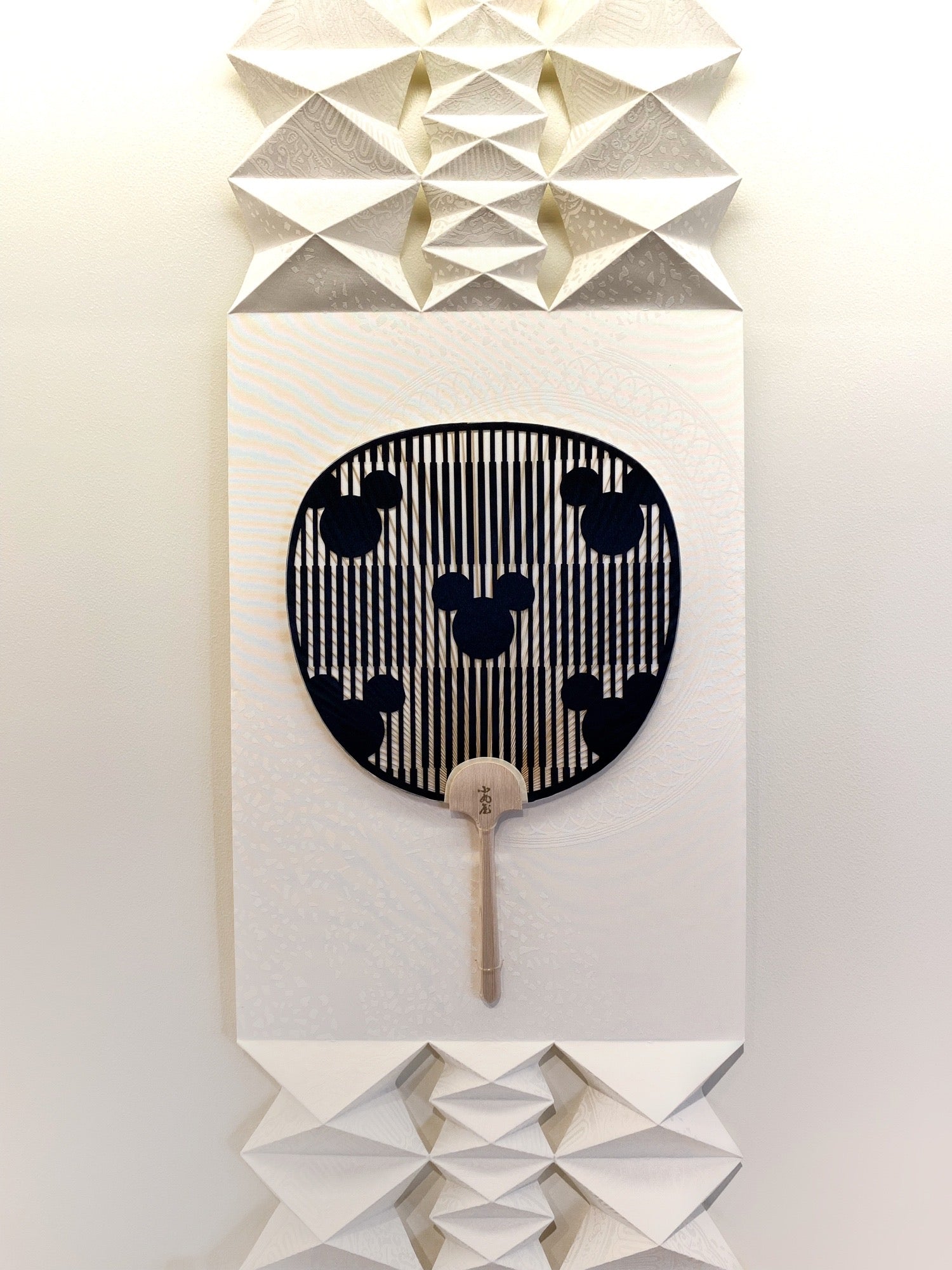 値下げ☆京うちわ　ディズニーコラボ　ミッキー 細並型両透うちわ〈ミッキーマウス〉デザイン - 京うちわ 阿以波