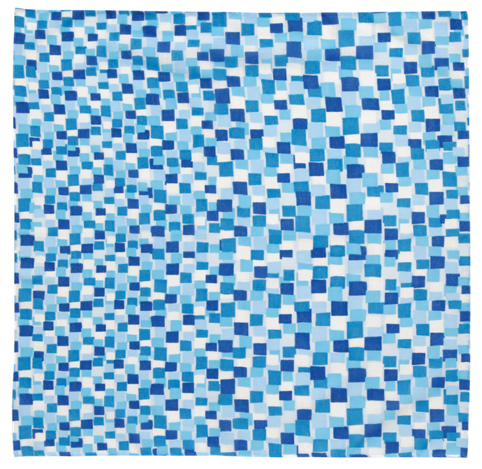 綿ローンハンカチ　KYOTO BLUE　Stone of Waterway（水の路）（山本仁商店）