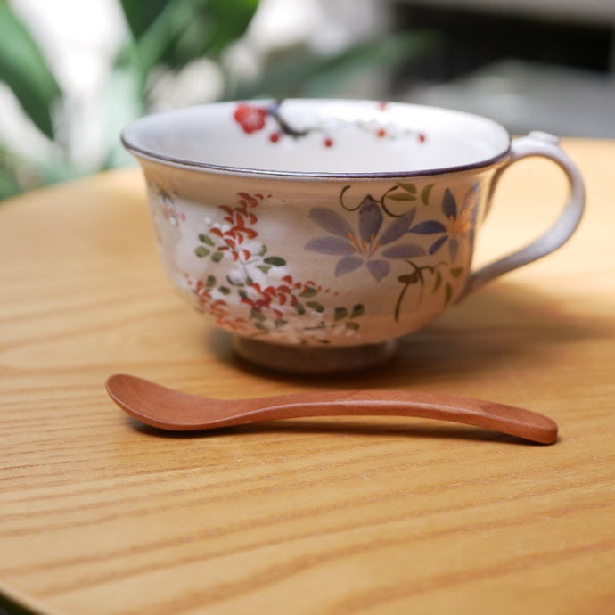 四季草花　スープカップ－梅・桜・鉄線・萩－(俊山窯)